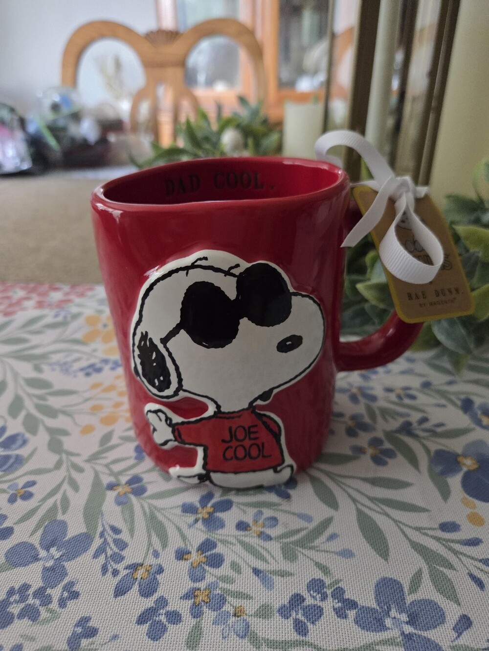 Rae Dunn Red Joe Cool Snoopy Ceramic Mug